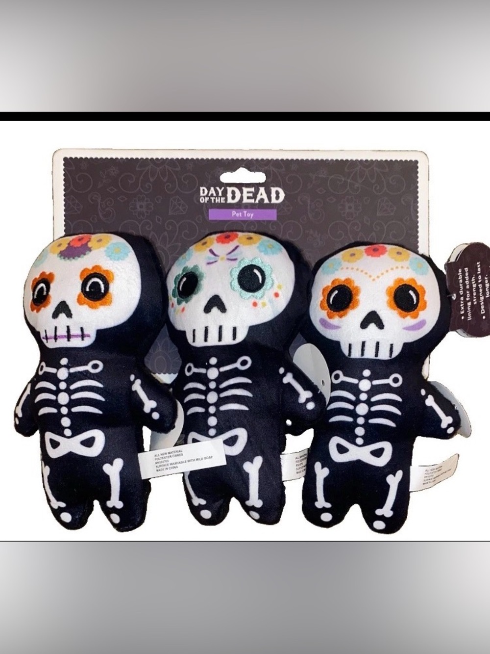 Day of the Dead Set Dog Toys Dia De Los Muertos Halloween Pet Toy